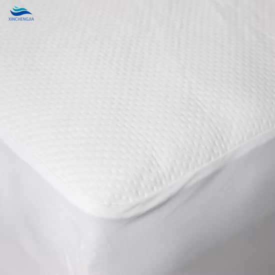 Protector de colchón de Terry impermeable blanco hipoalérgico personalizado al por mayor de la espuma de la memoria de la reina