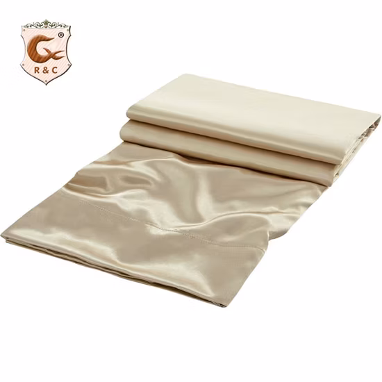 Promoción de fábrica Juego de sábanas suaves y sedosas Sábana ajustable Juego de cama de satén de verano